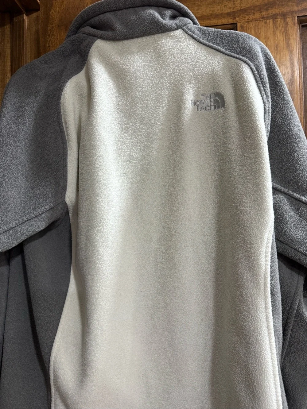 The North Face Two-Tone Fleece Jacket in Cream & Light Gray